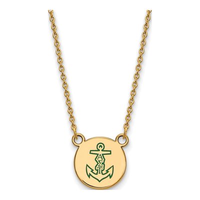 Alpha Sigma Tau Gold-Plated Sterling Silver Small Symbol Necklace