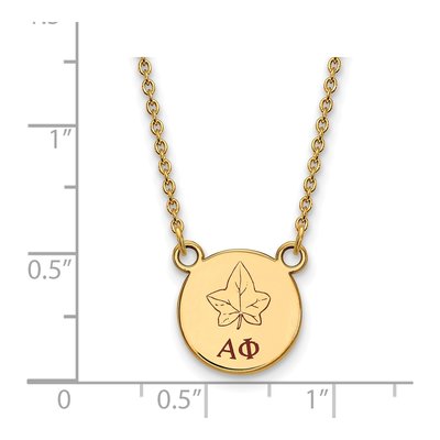 Alpha Phi Gold-Plated Sterling Silver Small Sorority Pendant Necklace – view 2