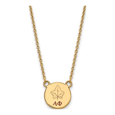 Alpha Phi Gold-Plated Sterling Silver Small Sorority Pendant Necklace