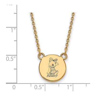 Alpha Xi Delta Gold-Plated Sterling Silver Sorority Symbol Small Color Enamel Necklace – view 2