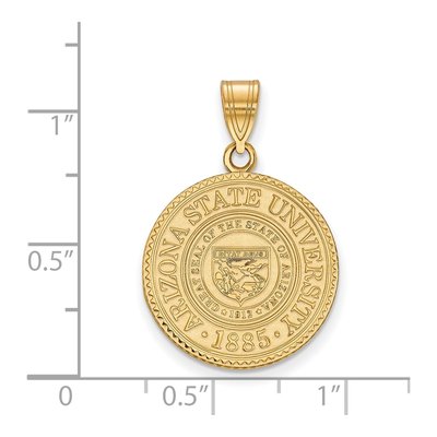 Arizona State University Gold-Plated Sterling Silver Large Crest Pendant – view 2