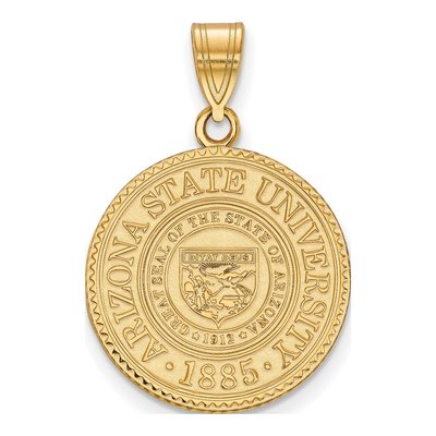 Arizona State University Gold-Plated Sterling Silver Large Crest Pendant