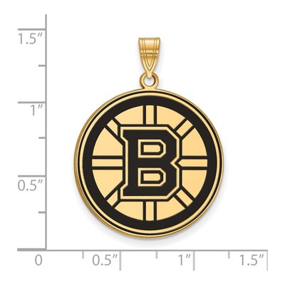 Boston Bruins Gold-Plated Sterling Silver Extra Large Enameled Pendant – view 2