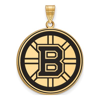 Boston Bruins Gold-Plated Sterling Silver Extra Large Enameled Pendant