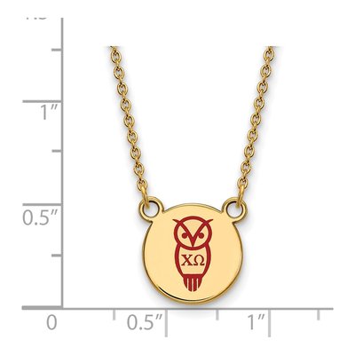 Chi Omega Gold-Plated Sterling Silver Sorority Symbol Small Color Enamel Necklace – view 2