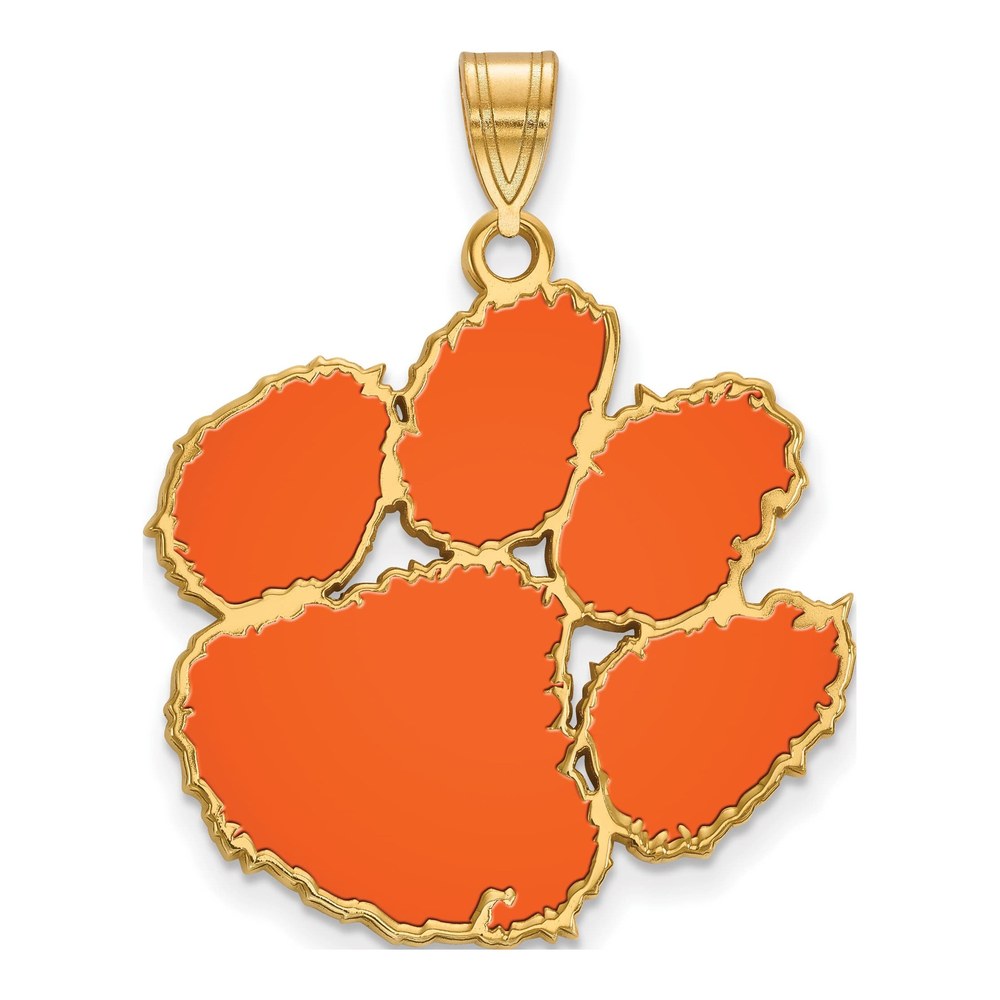 Clemson University Gold-Plated Sterling Silver Extra Large Tigers Paw Pendant
