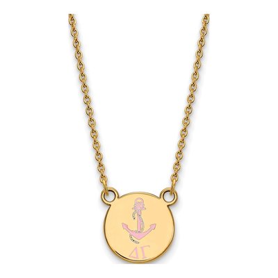 Delta Gamma Gold-Plated Sterling Silver Small Sorority Pendant Necklace