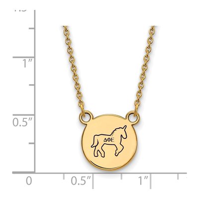 Delta Phi Epsilon Gold-Plated Sterling Silver Sorority Symbol Small Color Enamel Necklace – view 2