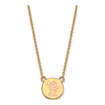 Delta Zeta Gold-Plated Sterling Silver Small Sorority Pendant Necklace