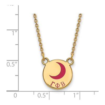 Gamma Phi Beta Gold-Plated Sterling Silver Sorority Symbol Small Color Enamel Necklace – view 2