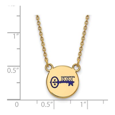 Kappa Kappa Gamma Gold-Plated Sterling Silver Sorority Symbol Small Color Enamel Necklace – view 2