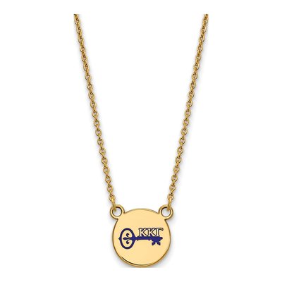 Kappa Kappa Gamma Gold-Plated Sterling Silver Sorority Symbol Small Color Enamel Necklace