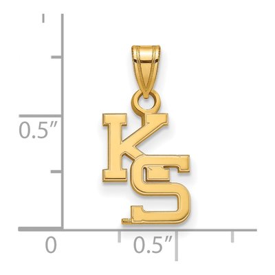 Kansas State University Gold-Plated Sterling Silver K-S Small Pendant – view 2