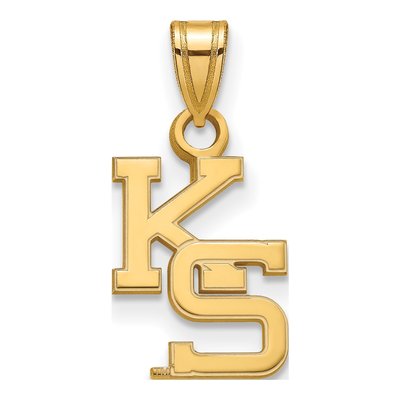 Kansas State University Gold-Plated Sterling Silver K-S Small Pendant