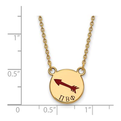 Pi Beta Phi Gold-Plated Sterling Silver Sorority Symbol Small Color Enamel Necklace – view 2