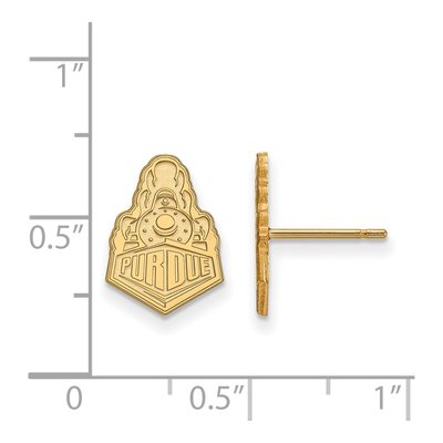 Purdue University Gold-Plated Sterling Silver Boilermakers Train Stud Earrings – view 2