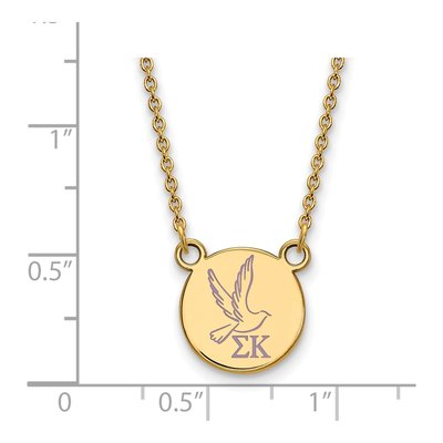 Sigma Kappa Gold-Plated Sterling Silver Sorority Symbol Small Color Enamel Necklace – view 2