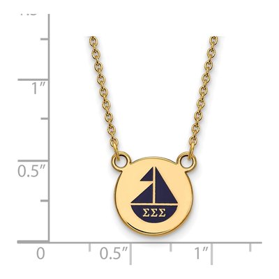 Sigma Sigma Sigma Gold-Plated Sterling Silver Small Tri Sorority Pendant – view 2