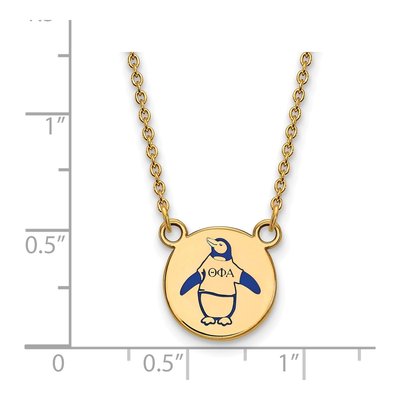 Theta Phi Alpha Gold-Plated Sterling Silver Small Sorority Pendant Necklace – view 2