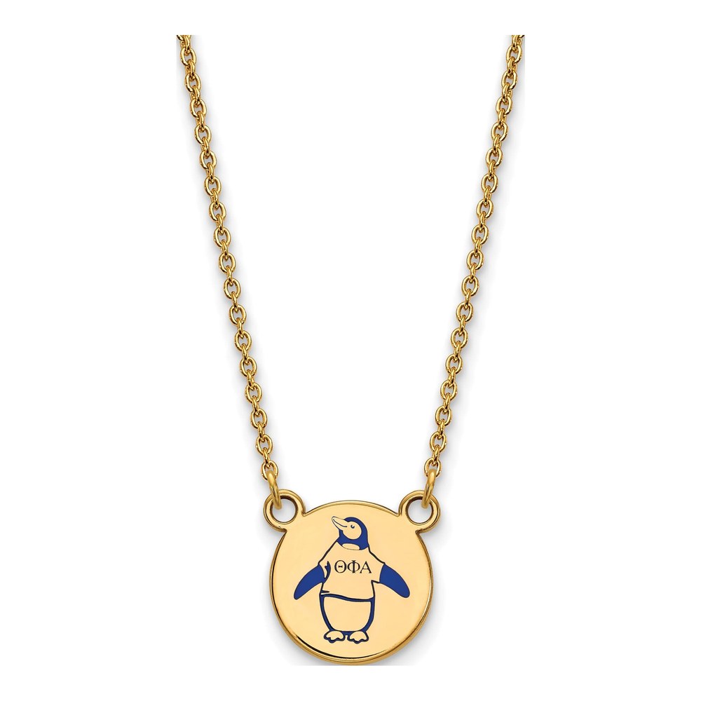 Theta Phi Alpha Gold-Plated Sterling Silver Small Sorority Pendant Necklace