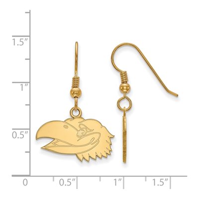 University of Kansas Gold-Plated Sterling Silver Jayhawk Earrings – view 2