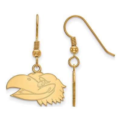 University of Kansas Gold-Plated Sterling Silver Jayhawk Earrings