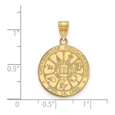University of Nebraska Gold-Plated Sterling Silver Large Crest Pendant – view 2