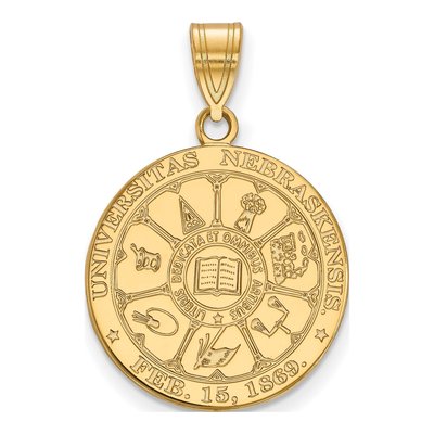University of Nebraska Gold-Plated Sterling Silver Large Crest Pendant