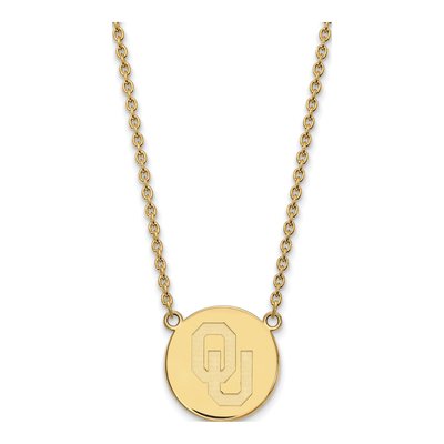 University of Oklahoma Gold-Plated Sterling Silver Large Disc Necklace