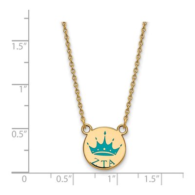 Zeta Tau Alpha Gold-Plated Sterling Silver Small Enamel Pendant Necklace – view 2