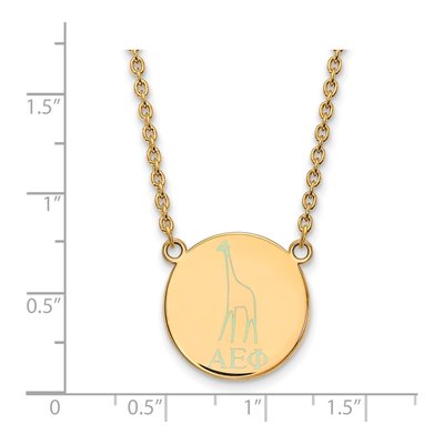 Alpha Epsilon Phi Gold-Plated Sterling Silver Small Aephi Sorority Pendant Necklace – view 2