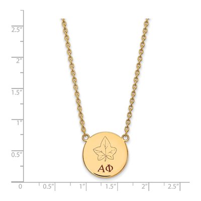 Alpha Phi Gold-Plated Sterling Silver Large Sorority Pendant Necklace – view 2