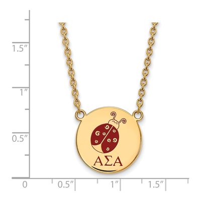 Alpha Sigma Alpha Gold-Plated Sterling Silver Large Enamel Necklace – view 2