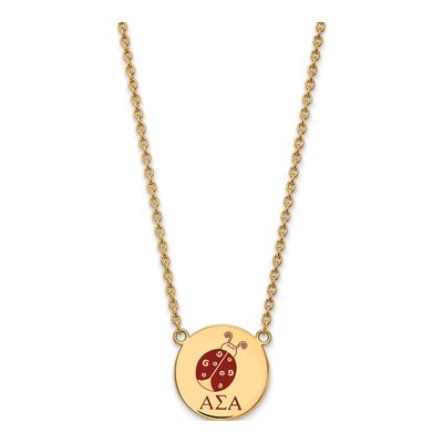 Alpha Sigma Alpha Gold-Plated Sterling Silver Large Enamel Necklace