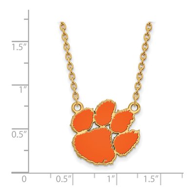 Clemson University Gold-Plated Sterling Silver Large Tiger Paw Necklace – view 2