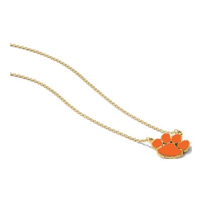 Clemson University Gold-Plated Sterling Silver Large Tiger Paw Necklace – view 3
