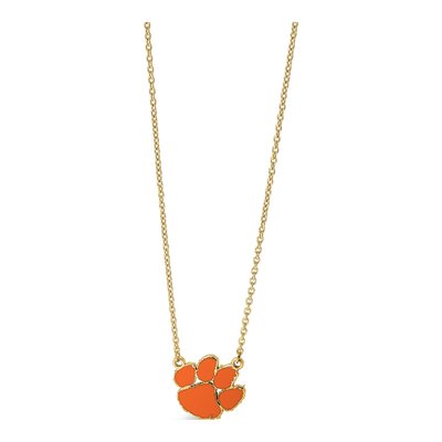 Clemson University Gold-Plated Sterling Silver Large Tiger Paw Necklace – view 4