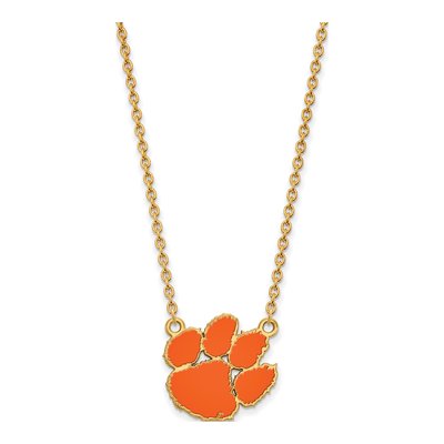 Clemson University Gold-Plated Sterling Silver Large Tiger Paw Necklace