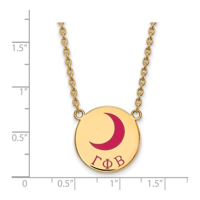 Gamma Phi Beta Gold-Plated Sterling Silver Sorority Symbol Large Color Enamel Necklace – view 2