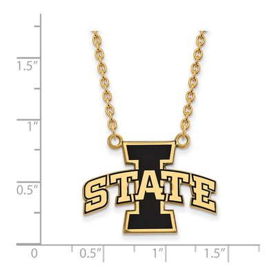 Iowa State University Gold-Plated Sterling Silver Large Enameled Pendant Necklace – view 2