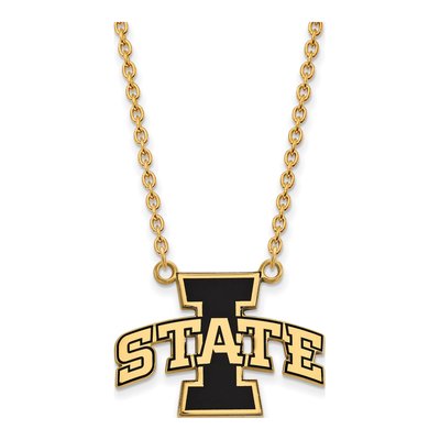 Iowa State University Gold-Plated Sterling Silver Large Enameled Pendant Necklace