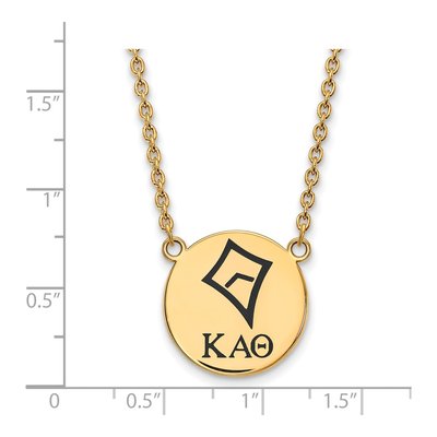Kappa Alpha Theta Gold-Plated Sterling Silver Large Enamel Pendant Necklace – view 2