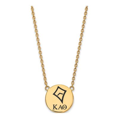 Kappa Alpha Theta Gold-Plated Sterling Silver Large Enamel Pendant Necklace