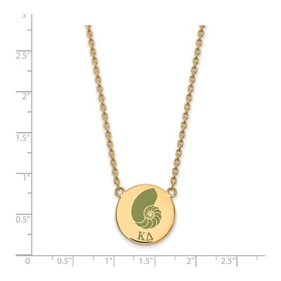 Kappa Delta Gold-Plated Sterling Silver Large Sorority Pendant Necklace – view 2