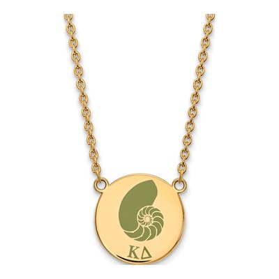 Kappa Delta Gold-Plated Sterling Silver Large Sorority Pendant Necklace