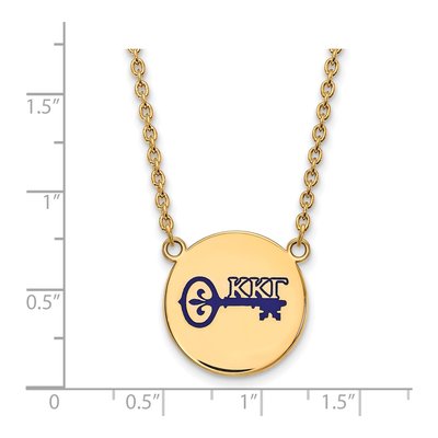 Kappa Kappa Gamma Gold-Plated Sterling Silver Sorority Symbol Large Color Enamel Necklace – view 2