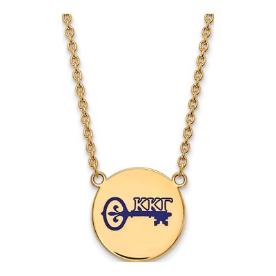 Kappa Kappa Gamma Gold-Plated Sterling Silver Sorority Symbol Large Color Enamel Necklace
