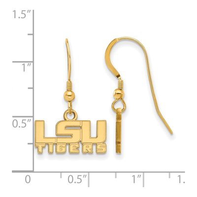 Louisiana State University Gold-Plated Sterling Silver LSU Tigers Extra Small Earrings – view 2