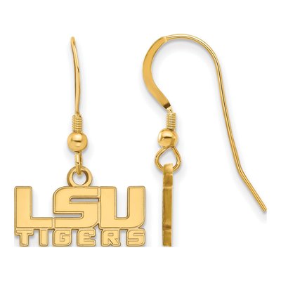 Louisiana State University Gold-Plated Sterling Silver LSU Tigers Extra Small Earrings