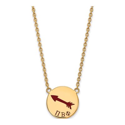 Pi Beta Phi Gold-Plated Sterling Silver Large Symbol Necklace